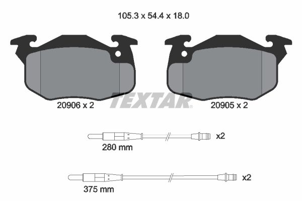 Brake Pad Set, disc brake - 2090604 TEXTAR