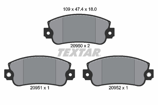 Brake Pad Set, disc brake - 2095006 TEXTAR