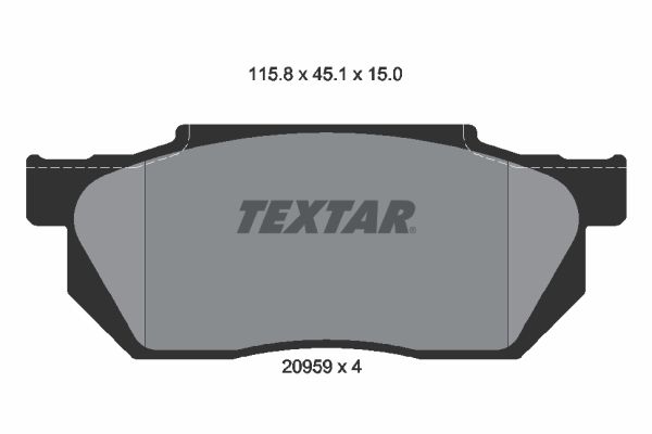 stabdžių trinkelių rinkinys, diskinis stabdys - 2095901 TEXTAR