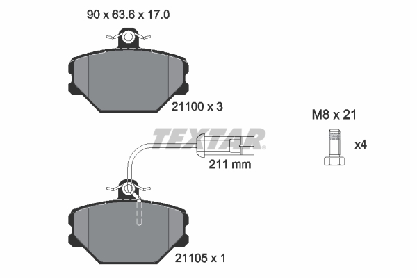 Brake Pad Set, disc brake - 2110005 TEXTAR