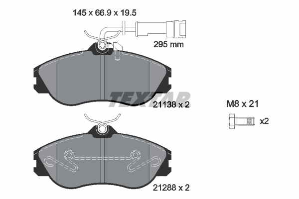 Kit pastiglie freno, Freno a disco - 2113802 TEXTAR