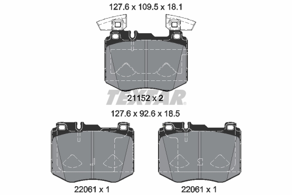Brake Pad Set, disc brake - 2115203 TEXTAR