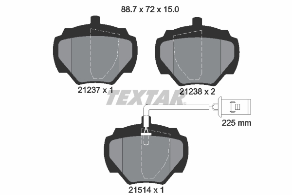 Brake Pad Set, disc brake - 2123701 TEXTAR