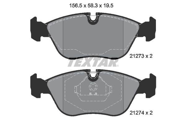 Bremsbelagsatz, Scheibenbremse - 2127304 TEXTAR