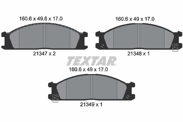 Brake Pad Set, disc brake - 2134702 TEXTAR