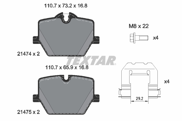 Kit pastiglie freno, Freno a disco - 2147401 TEXTAR