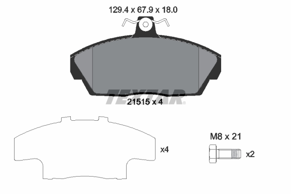 Kit pastiglie freno, Freno a disco - 2151504 TEXTAR