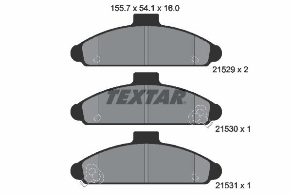 Brake Pad Set, disc brake - 2152901 TEXTAR