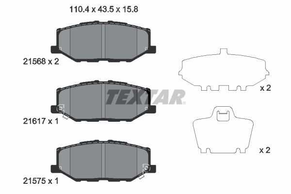 Brake Pad Set, disc brake - 2156801 TEXTAR