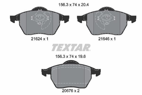 Kit pastiglie freno, Freno a disco - 2162402 TEXTAR