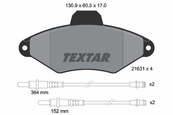 Brake Pad Set, disc brake - 2163102 TEXTAR