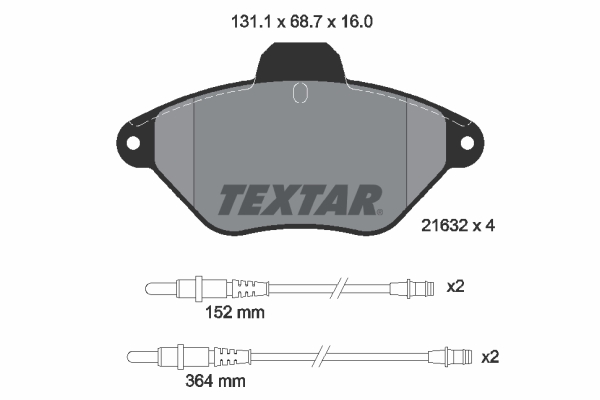 Kit pastiglie freno, Freno a disco - 2163201 TEXTAR