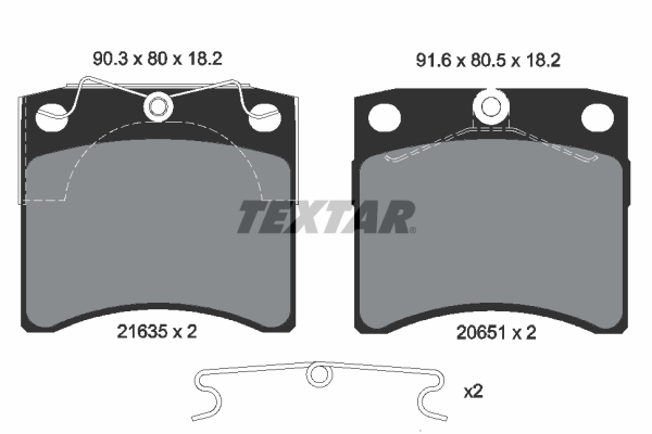 Brake Pad Set, disc brake - 2163501 TEXTAR