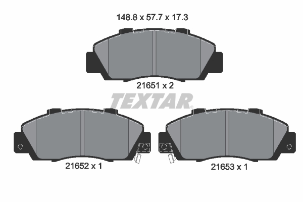 Brake Pad Set, disc brake - 2165101 TEXTAR