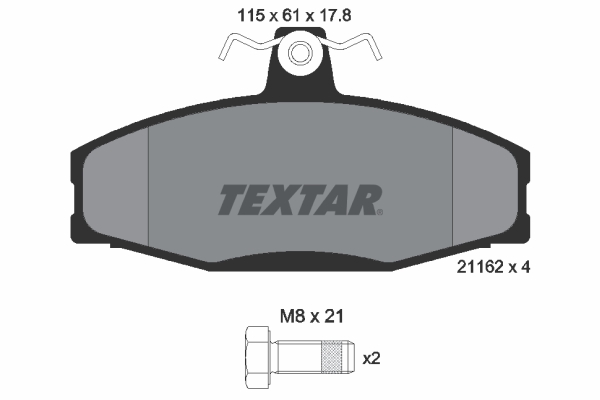 Brake Pad Set, disc brake - 2166201 TEXTAR