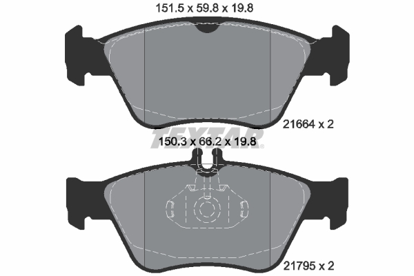 Brake Pad Set, disc brake - 2166404 TEXTAR