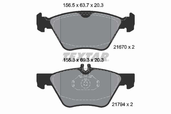 Bremsbelagsatz, Scheibenbremse - 2167001 TEXTAR