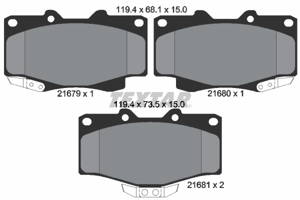 Kit pastiglie freno, Freno a disco - 2167904 TEXTAR