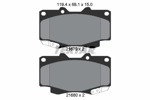 Brake Pad Set, disc brake - 2168001 TEXTAR