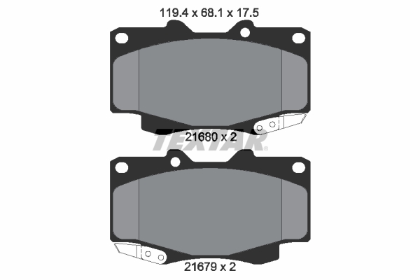 Bremsbelagsatz, Scheibenbremse - 2168003 TEXTAR