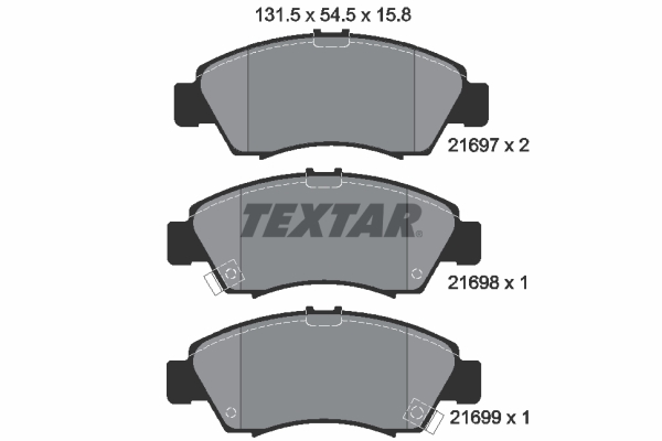 Brake Pad Set, disc brake - 2169701 TEXTAR
