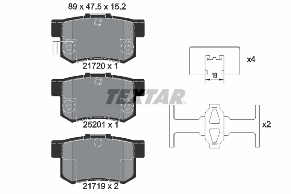 Brake Pad Set, disc brake - 2172001 TEXTAR
