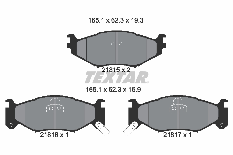Brake Pad Set, disc brake - 2181501 TEXTAR