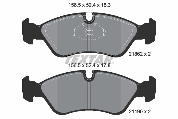 Brake Pad Set, disc brake - 2186201 TEXTAR