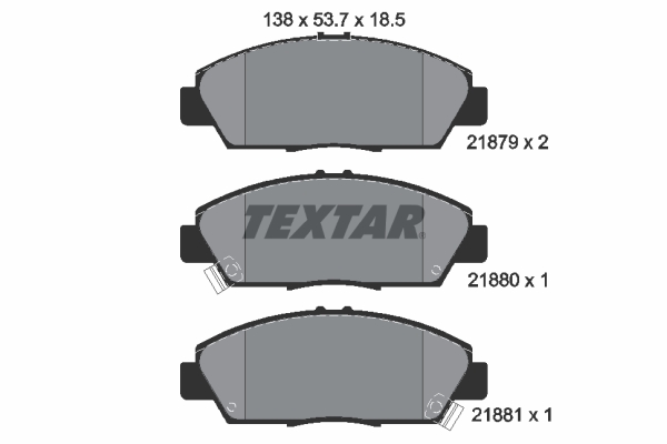 Brake Pad Set, disc brake - 2187901 TEXTAR