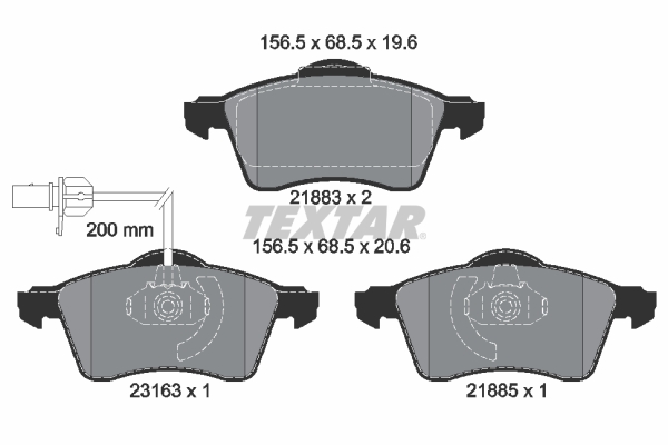 Brake Pad Set, disc brake - 2188501 TEXTAR