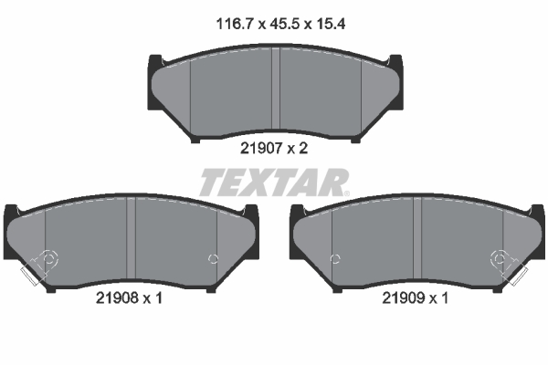 Brake Pad Set, disc brake - 2190701 TEXTAR
