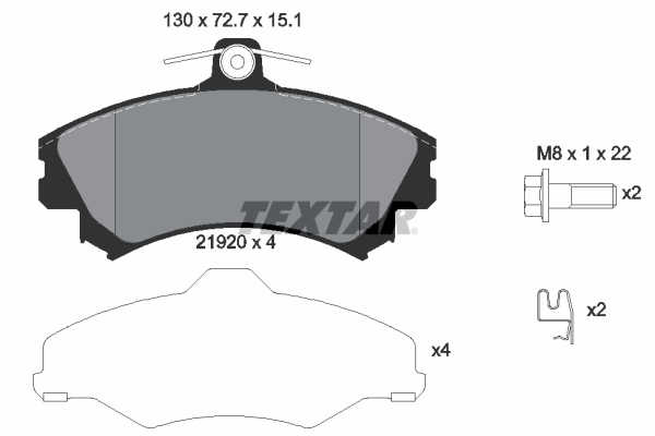 Brake Pad Set, disc brake - 2192001 TEXTAR
