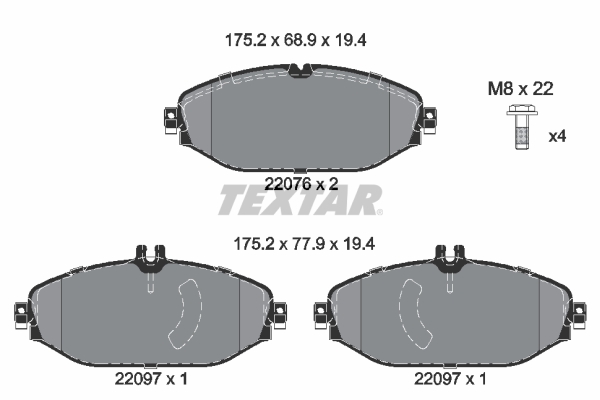 Brake Pad Set, disc brake - 2207601 TEXTAR