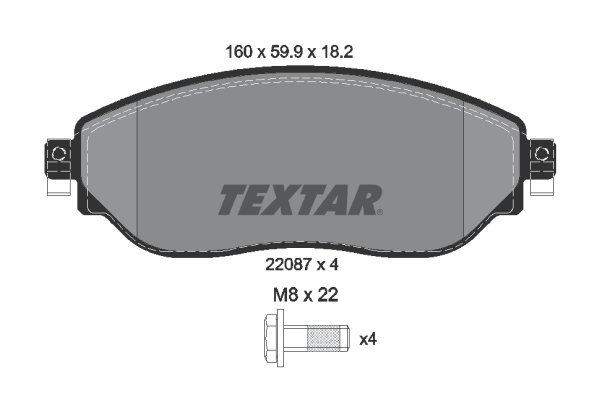Kit pastiglie freno, Freno a disco - 2208701 TEXTAR