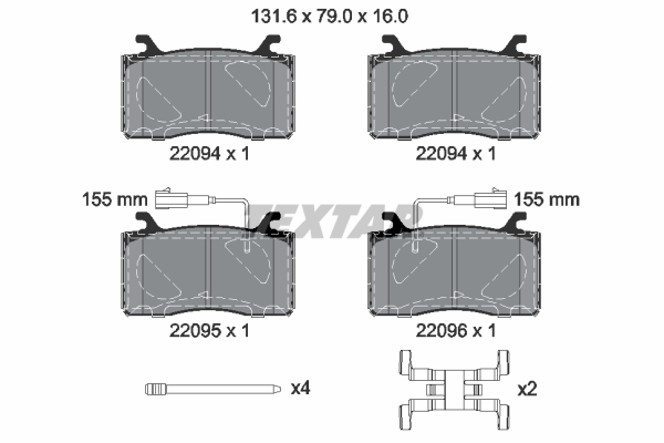 Kit pastiglie freno, Freno a disco - 2209401 TEXTAR