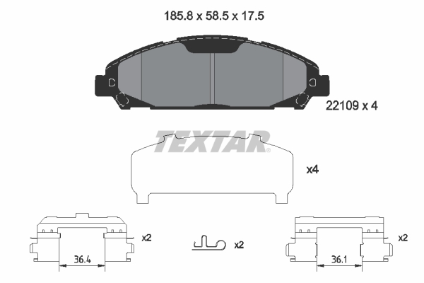 Brake Pad Set, disc brake - 2210901 TEXTAR