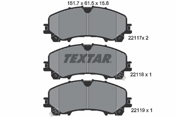 Brake Pad Set, disc brake - 2211701 TEXTAR