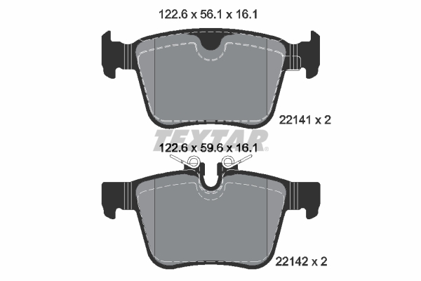 Brake Pad Set, disc brake - 2214101 TEXTAR