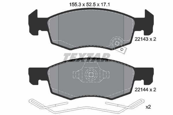 Brake Pad Set, disc brake - 2214301 TEXTAR
