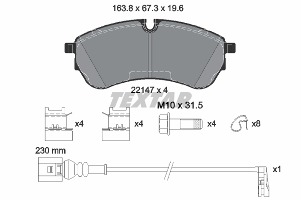 Brake Pad Set, disc brake - 2214703 TEXTAR