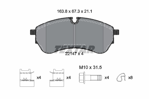 Brake Pad Set, disc brake - 2214701 TEXTAR