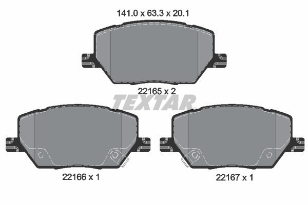 Brake Pad Set, disc brake - 2216501 TEXTAR