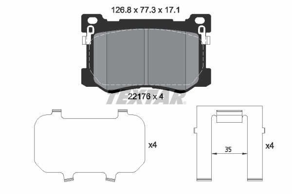 Brake Pad Set, disc brake - 2217601 TEXTAR