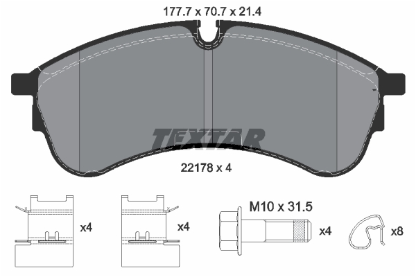 Brake Pad Set, disc brake - 2217801 TEXTAR