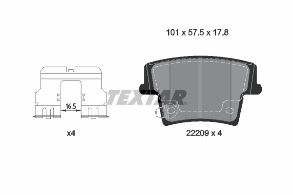 Brake Pad Set, disc brake - 2220901 TEXTAR