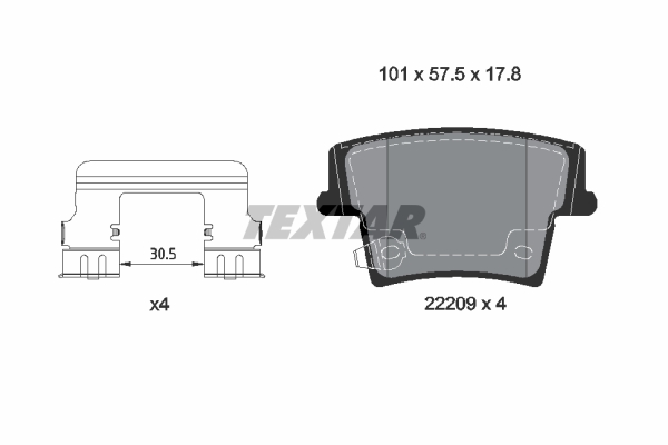 Brake Pad Set, disc brake - 2220903 TEXTAR