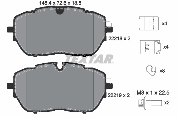 Brake Pad Set, disc brake - 2221801 TEXTAR