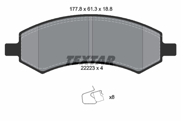 Kit pastiglie freno, Freno a disco - 2222301 TEXTAR