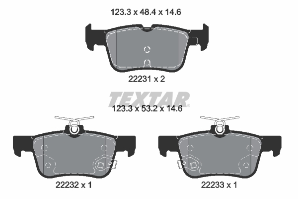 Brake Pad Set, disc brake - 2223103 TEXTAR