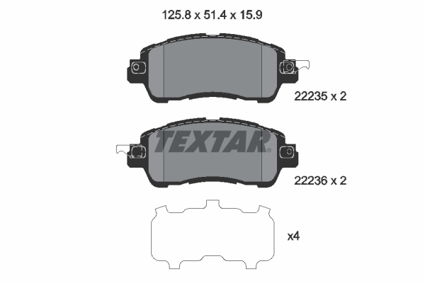 Kit pastiglie freno, Freno a disco - 2223501 TEXTAR